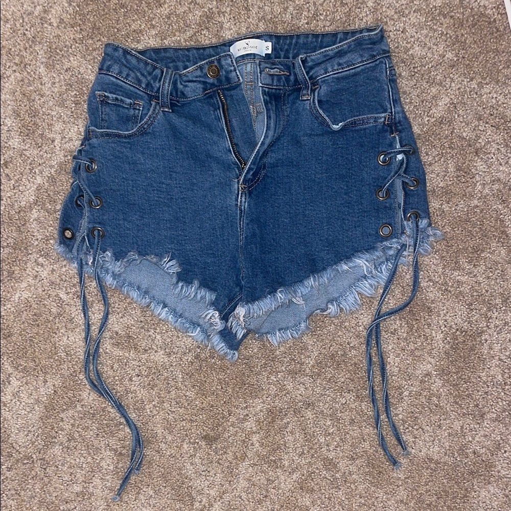 Denim Lace-Up Women Shorts